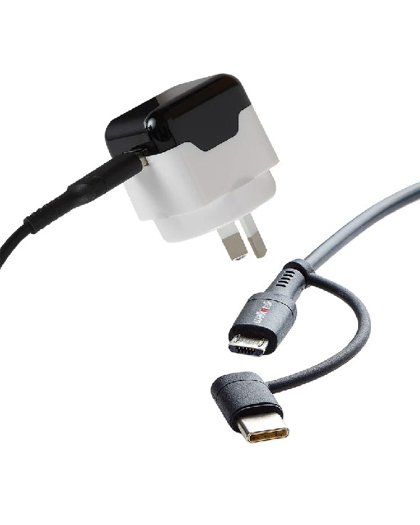 Wall charger with 1M lightening & USB-C  cable