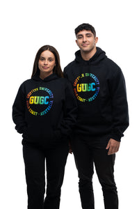 Unisex Griffith hoodie black with rainbow print