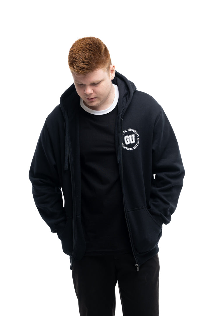 Griffith unisex zip hoodie black