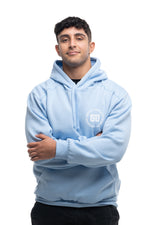 Load image into Gallery viewer, Griffith unisex light blue hoodie
